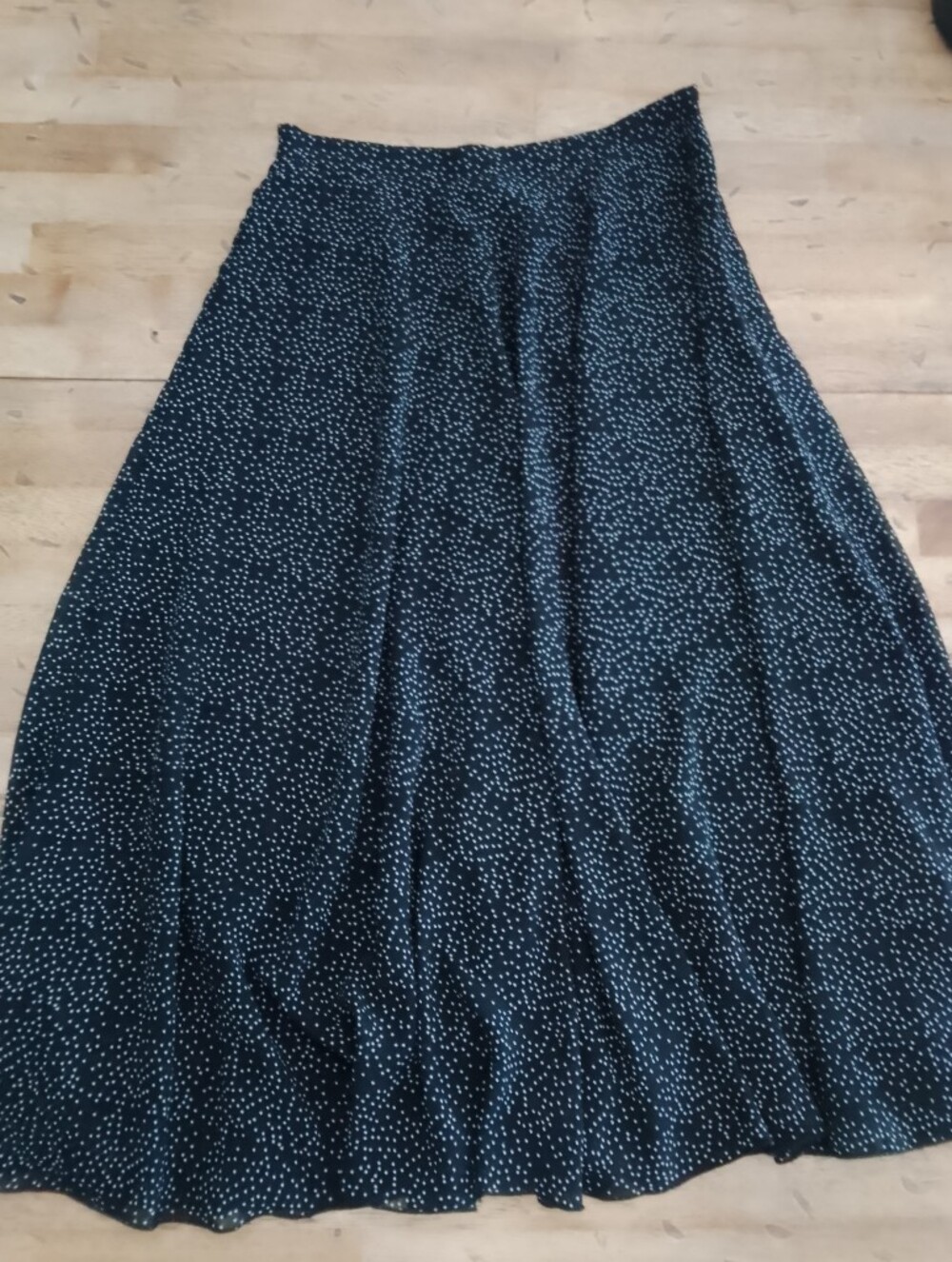 Y2K dELiA*s Black Maxi Skirt with White Dot Print Preppy